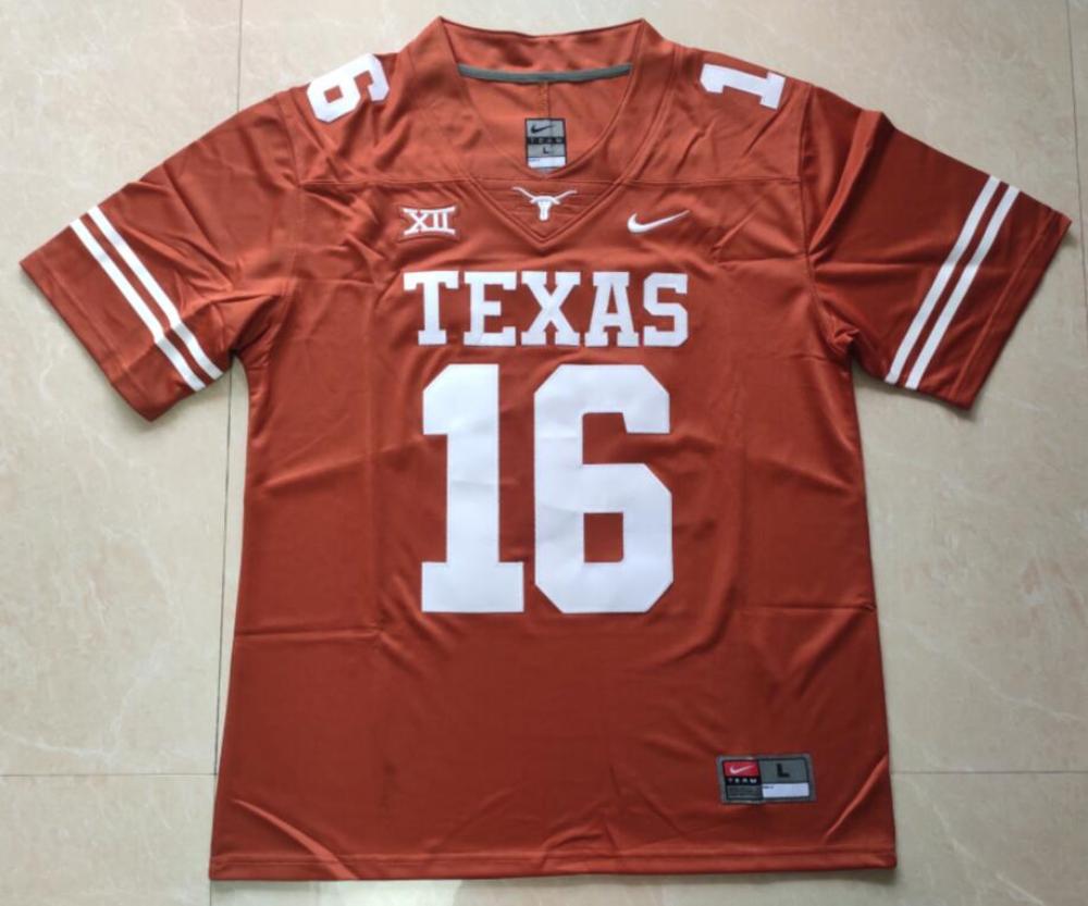 Mens Texas Longhorns 16 Arch Manning Jerseys Orange