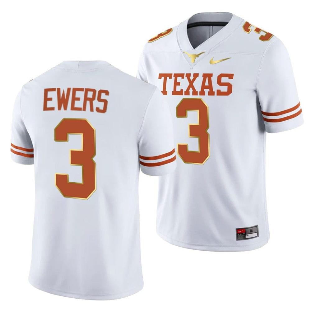 Mens Texas Longhorns Quinn Ewers Jersey 28 College White