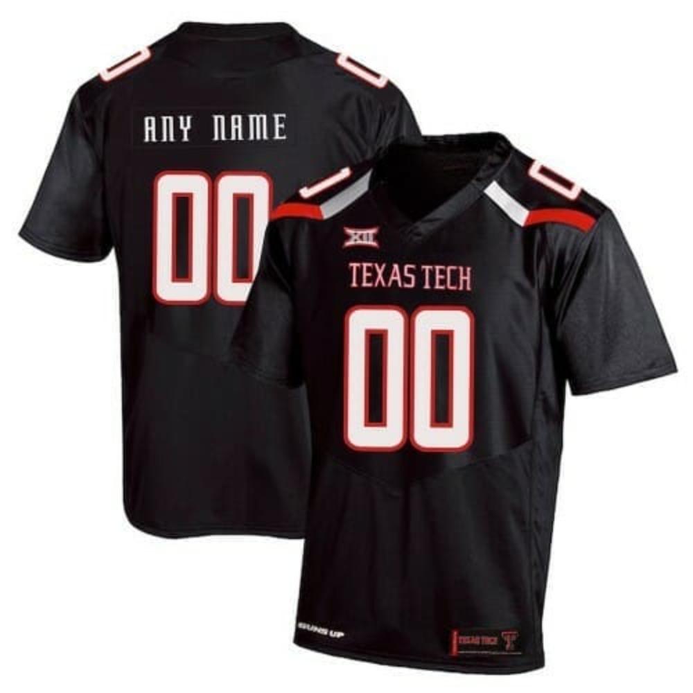 Mens Texas Tech Custom Football Jersey Name Number Ncaa College Black