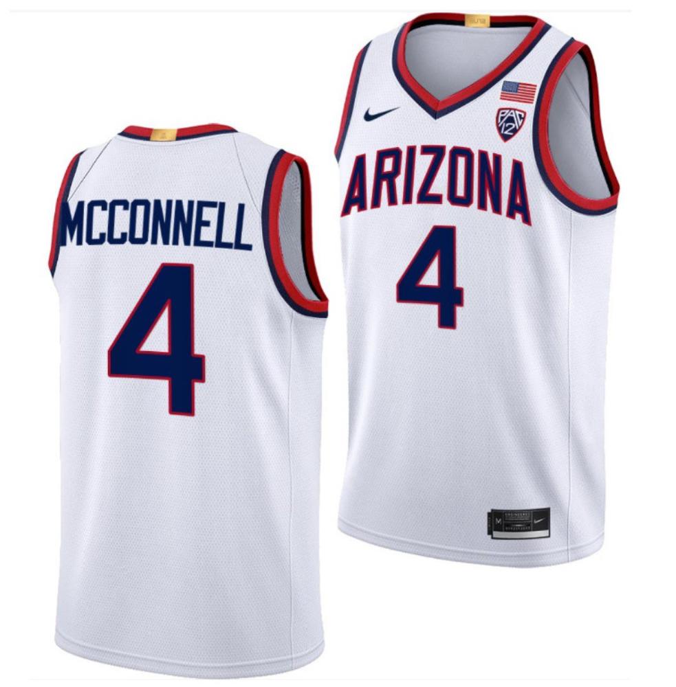 Mens Tj Mcconnell Jersey 4 Arizona Wildcats College Basketball White