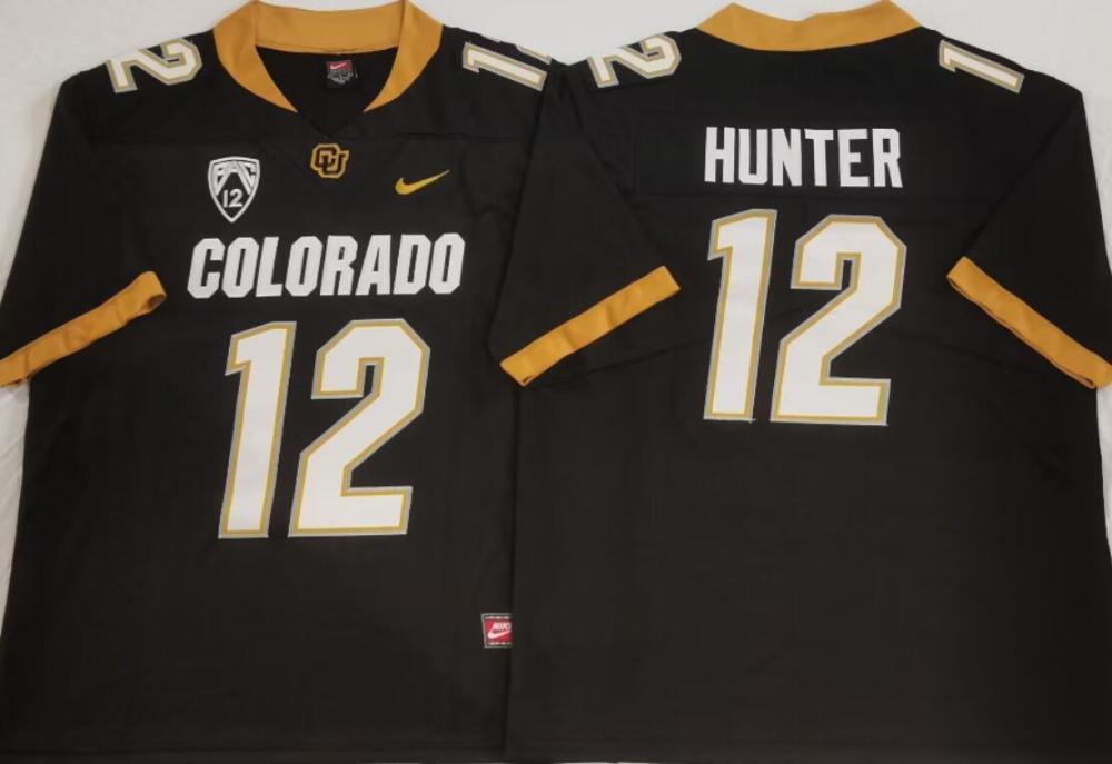 Mens Travis Hunter 12 Colorado Buffaloes Limited Jersey Black