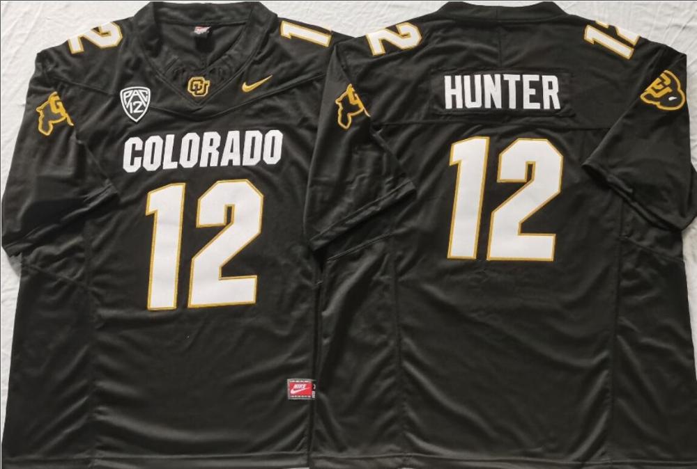 Mens Travis Hunter 12 Colorado Buffaloes Limited Jersey New Black