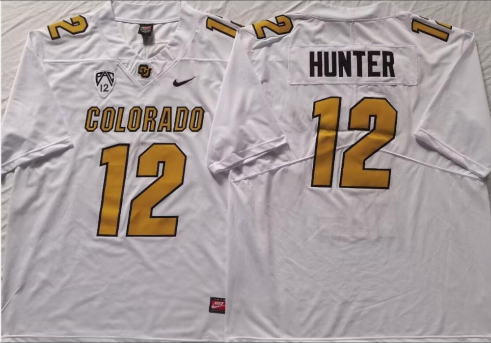 Mens Travis Hunter 12 Colorado Buffaloes Limited Jersey New White
