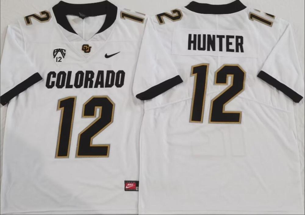 Mens Travis Hunter 12 Colorado Buffaloes Limited Jersey White