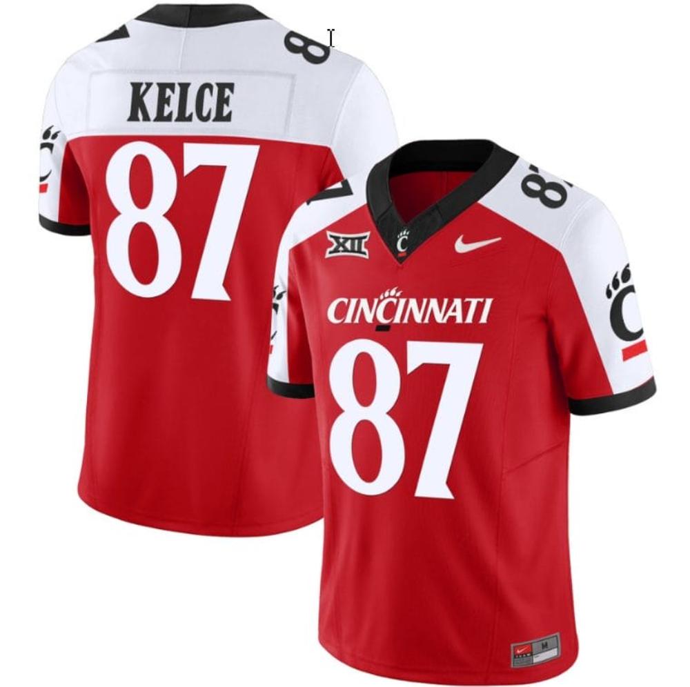 Mens Travis Kelce Jersey 87 Cincinnati Bearcats College Red Alternate