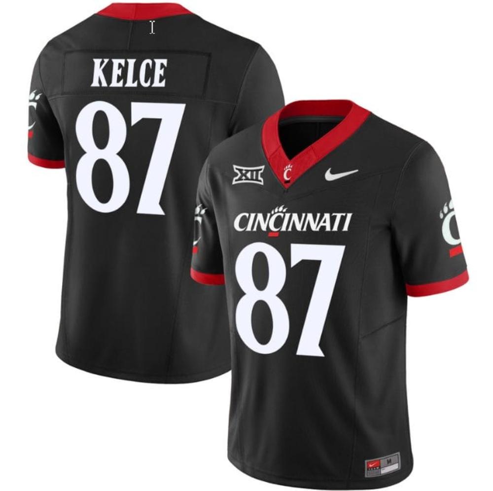 Mens Travis Kelce Jersey 87 Cincinnati Bearcats Vapor Limited College Black