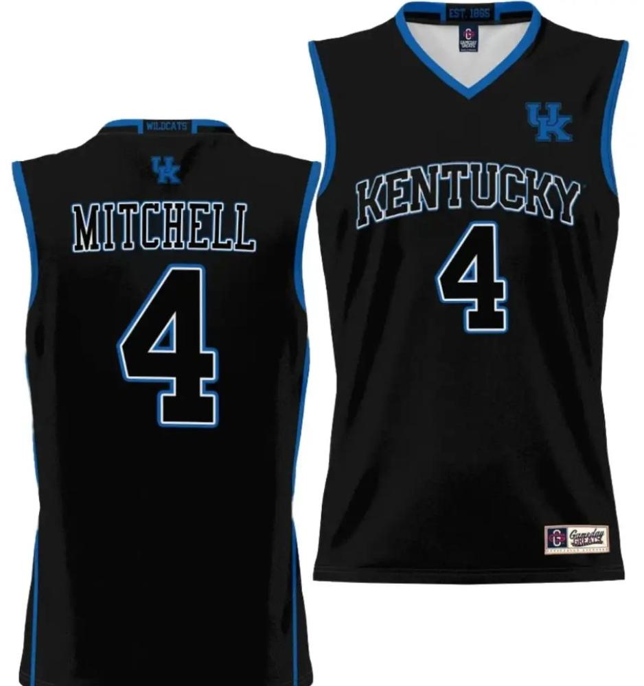 Mens Tre Mitchell Jersey 4 Kentucky Wildcats Nil College Basketball Black