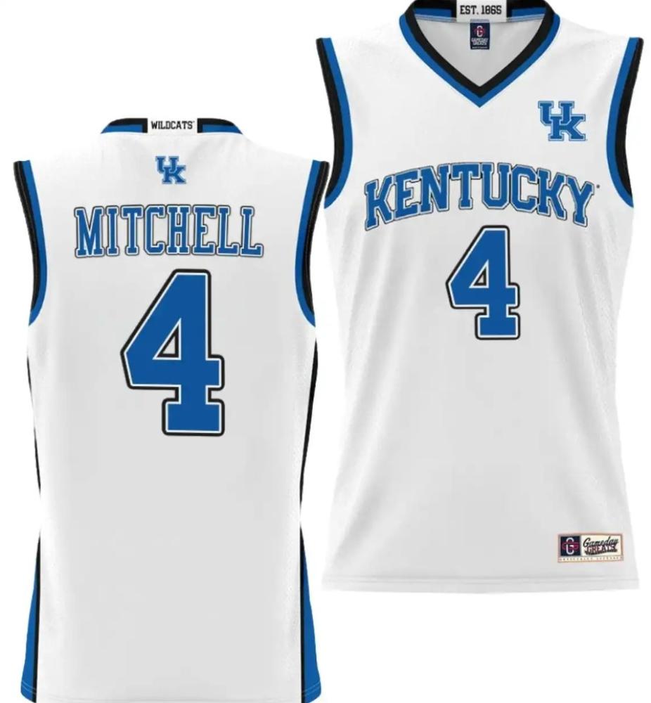 Mens Tre Mitchell Jersey 4 Kentucky Wildcats Nil College Basketball White
