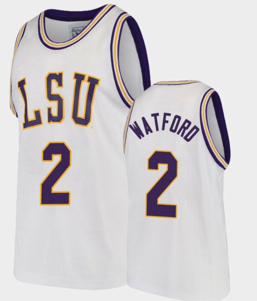 Mens Trendon Watford Jersey Lsu Tigers Basketball College White 2