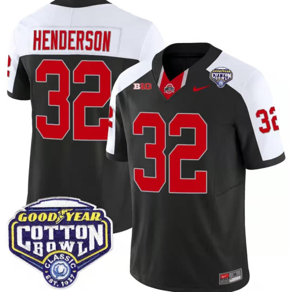 Mens Treveyon Henderson Jersey 32 Ohio State Buckeyes Cotton Bowl Black