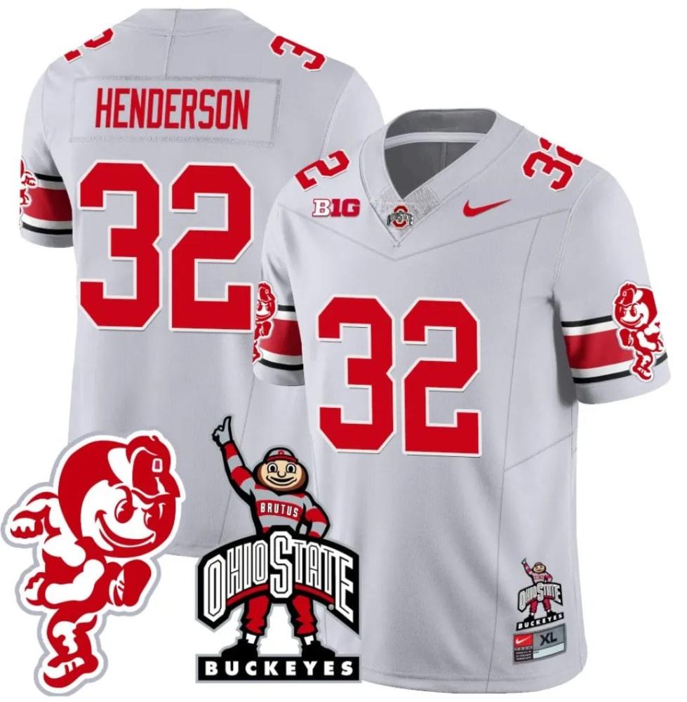 Mens Treveyon Henderson Jersey 32 Ohio State Buckeyes Football Stitched Brutu