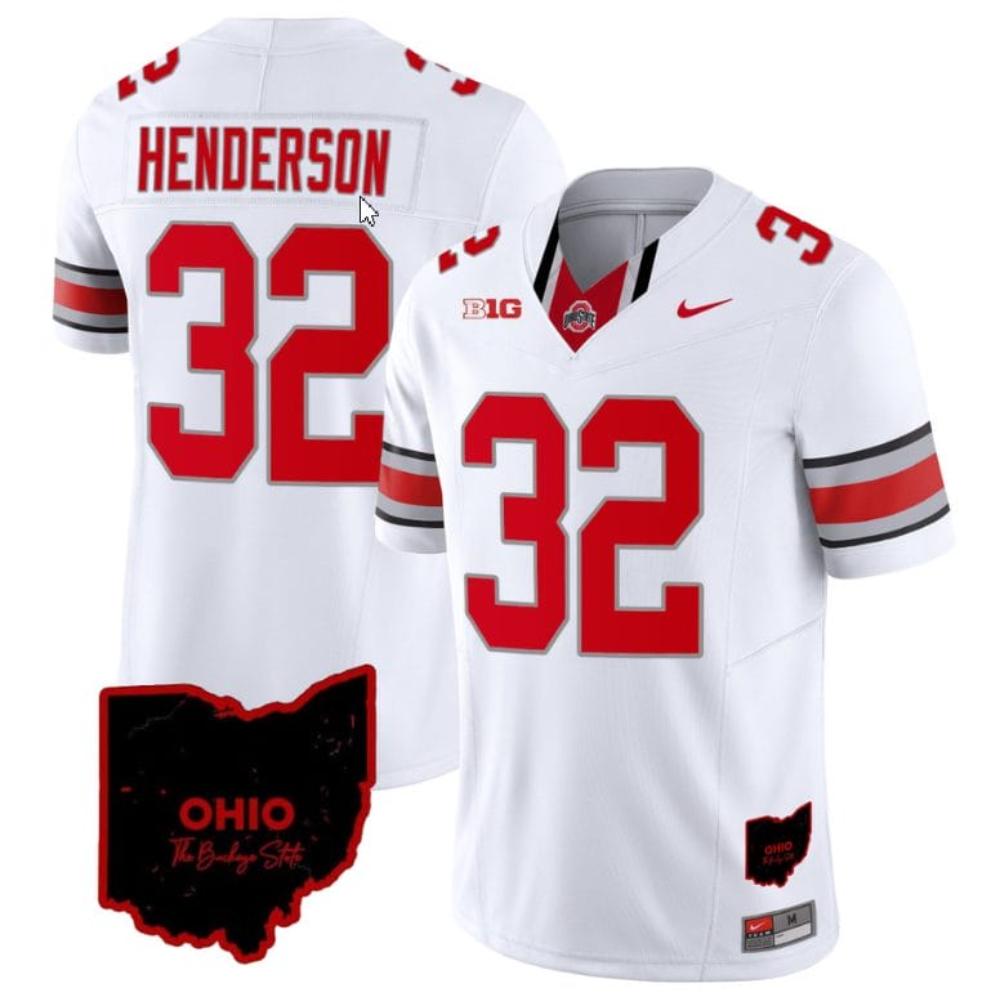 Mens Treveyon Henderson Jersey 32 Ohio State Buckeyes Vapor Limited Ohio Patc