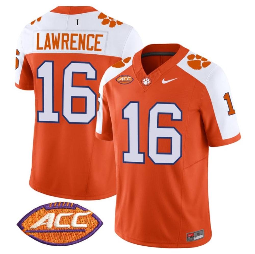 Mens Trevor Lawrence Jersey 16 Clemson Tigers Vapor Limited Acc Patch Alterna