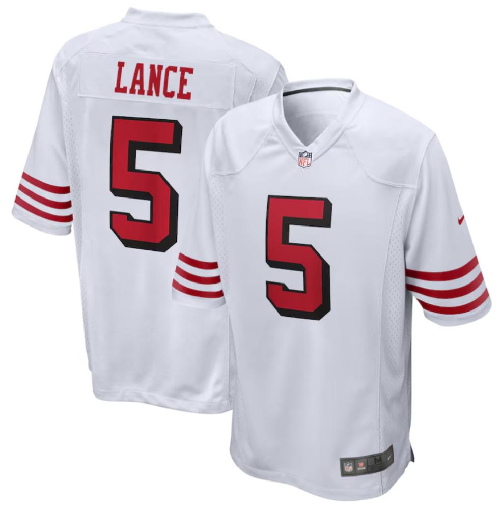 Mens Trey Lance 5 White San Francisco 49ers Alternate Game Jersey