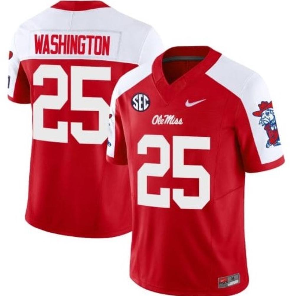 Mens Trey Washington Jersey 25 Ole Miss Rebels Football Vapor Limited