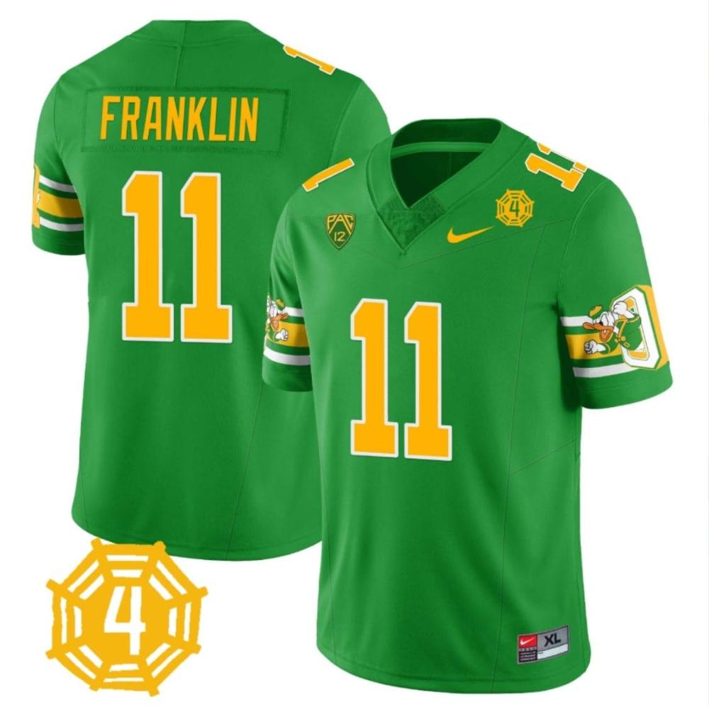 Mens Troy Franklin Jersey 11 Oregon Ducks Honor Spencer Webb Patch Football G