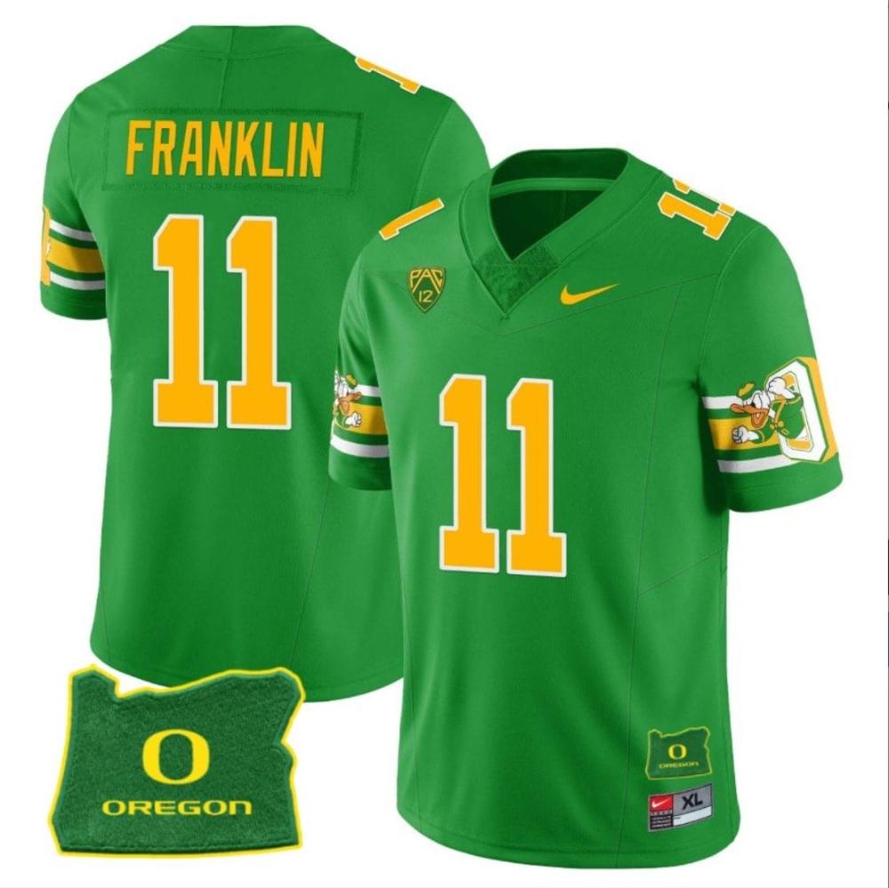 Mens Troy Franklin Jersey 11 Oregon Ducks Mighty Oregon Throwback Football G
