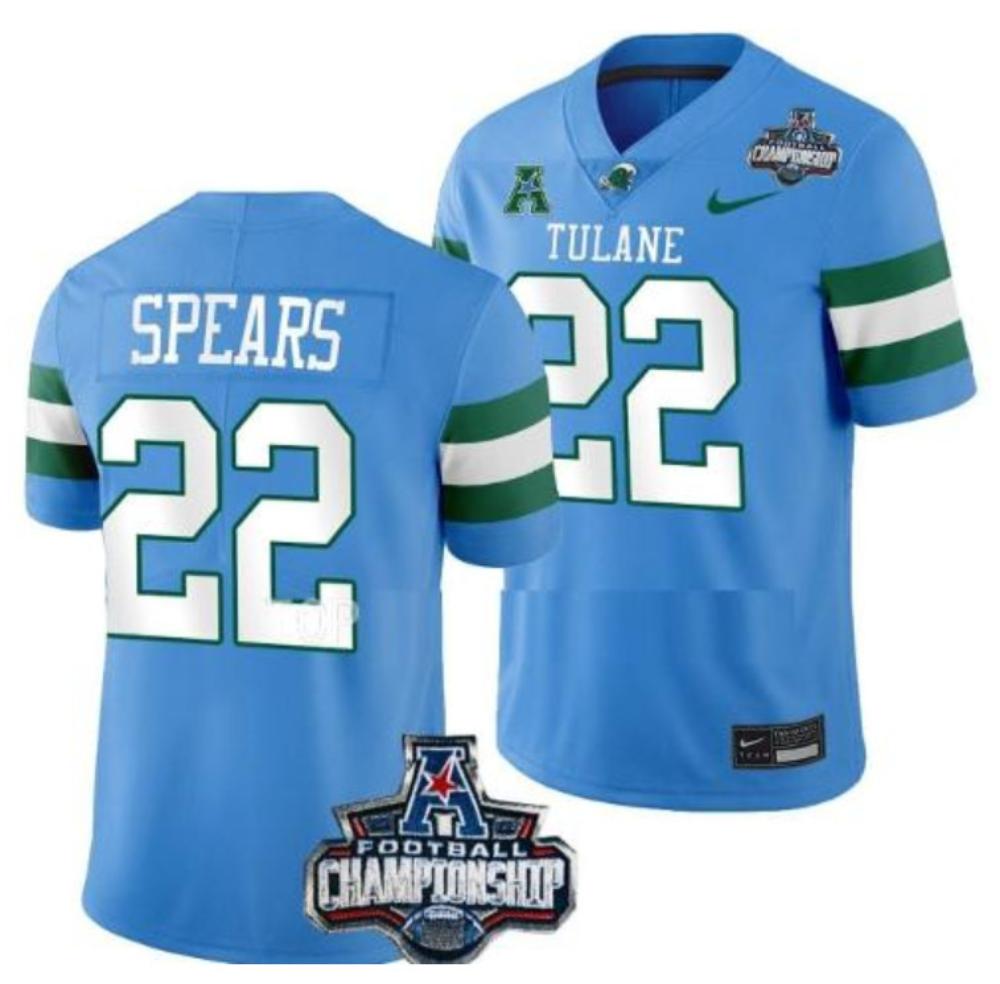 Mens Tyjae Spears Jersey 22 Tulane Green Wave Acc Football Championship