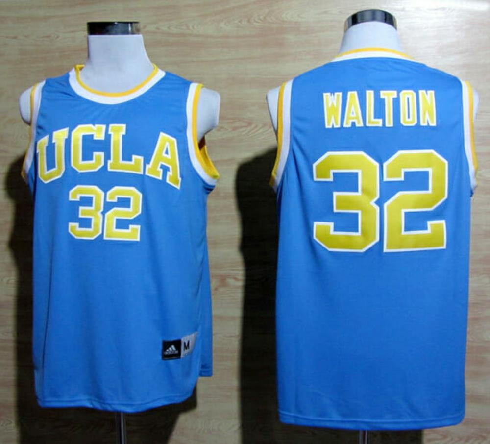 Mens Ucla Bruins 32 Bill Walton Ncaa Basketball Jersey Yellow Blue