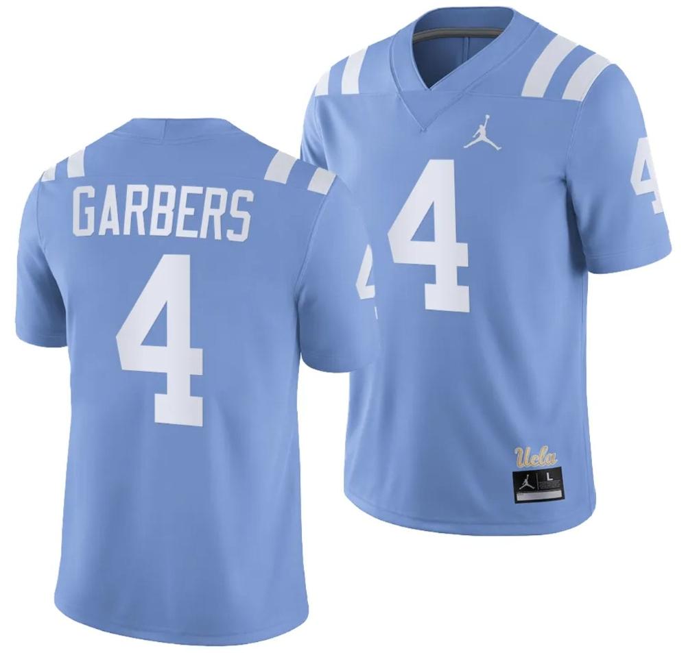 Mens Ucla Bruins Ethan Garbers Jersey 4 Alternate Game Light Blue Football Un