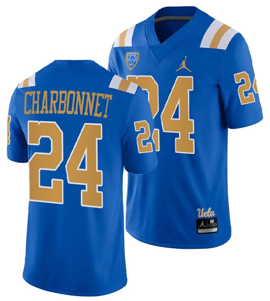 Mens Ucla Bruins Zach Charbonnet Jersey 24 Blue College Uniform