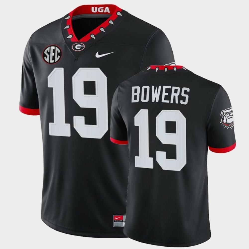 Mens Uga Brock Bowers Jersey 19 Mascot 100th Anniversary College Game Black