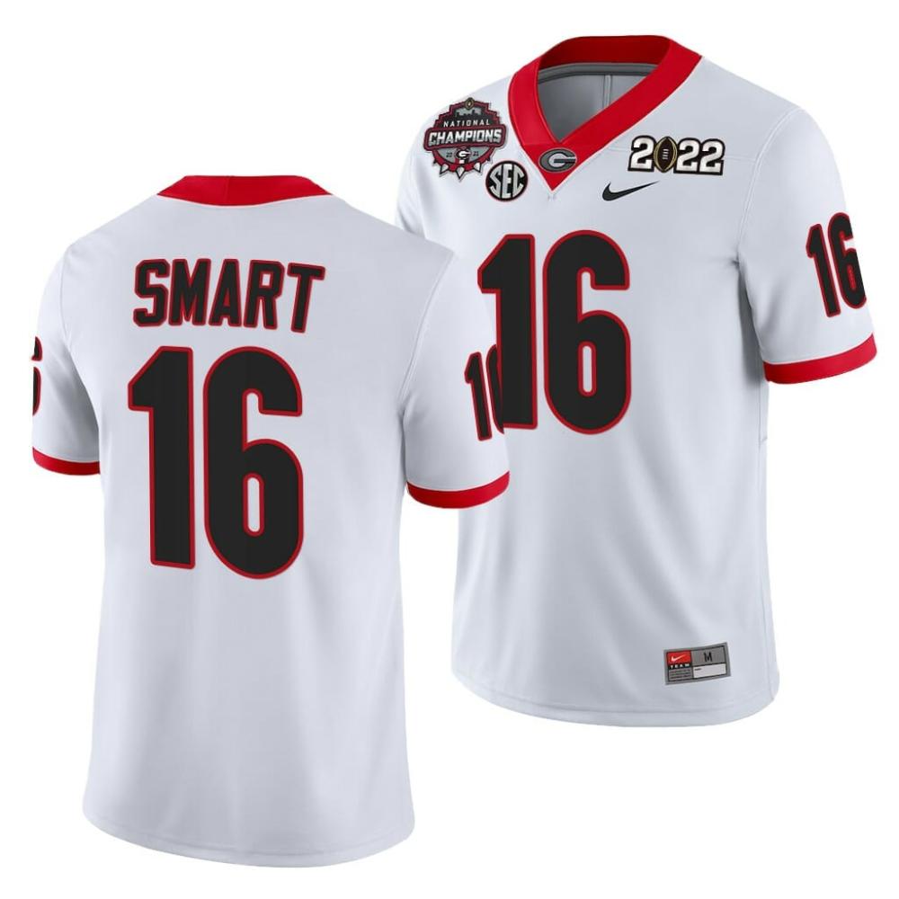 Mens Uga Kirby Smart Jersey 16 2021 22 Cfp National Champions Honor Coah Unif