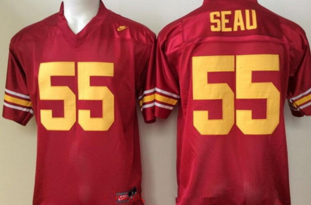 Mens Usc Trojans 55 Junior Seau Red Football Ncaa Jersey