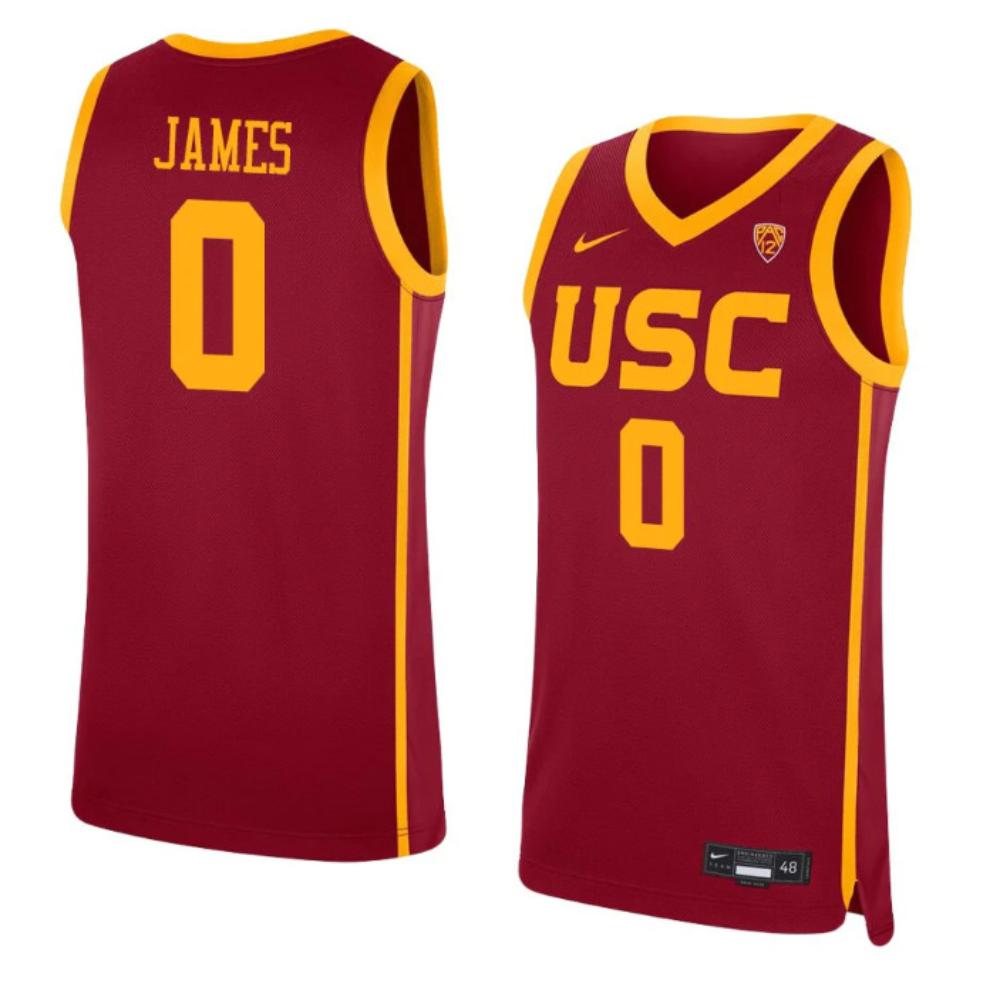 Mens Usc Trojans Bronny James 0 Replica Basketball Jersey Red