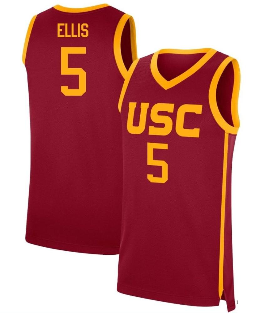 Mens Usc Trojans Ellis 5 Ncaa College Replica Basketball Jersey Red