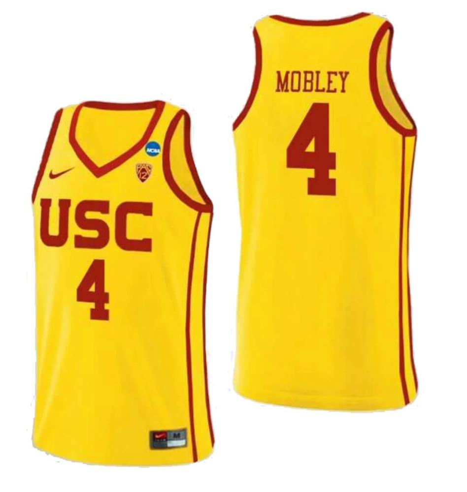 Mens Usc Trojans Mobley 4 College Replica Basketball Jersey Yellow