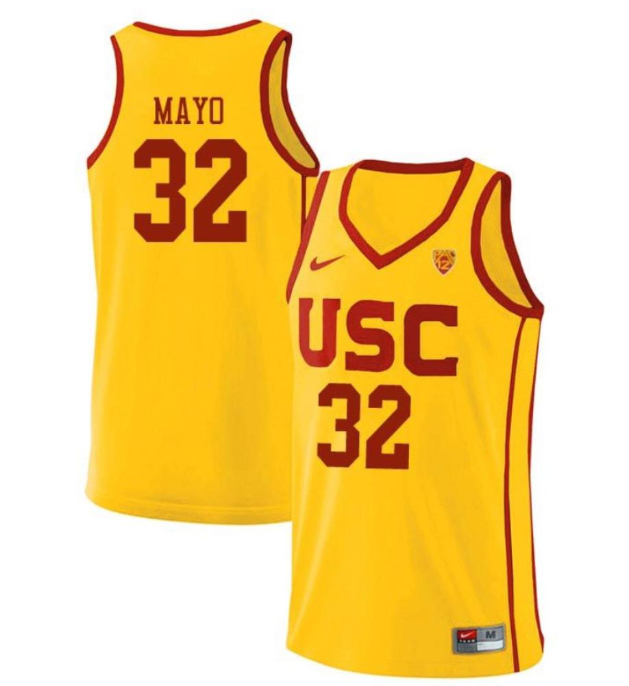 Mens Usc Trojans Oj Mayo 32 College Replica Basketball Jersey Yellow