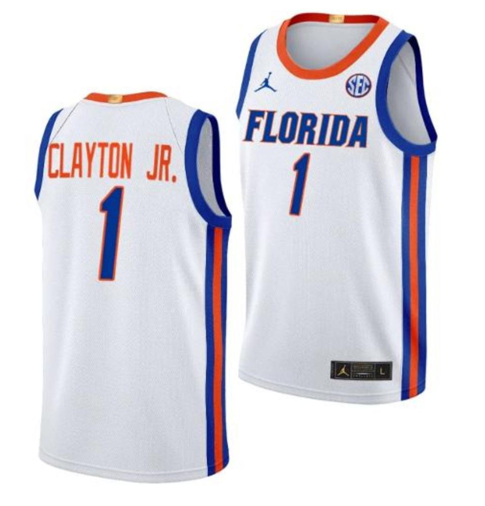 Mens Walter Clayton Jr Jersey 1 Florida Gators Limited Basketball Home White