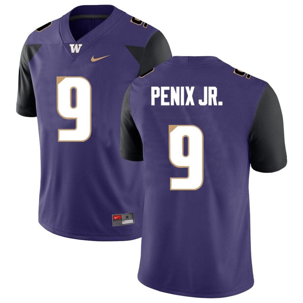 Mens Washington Huskies Michael Penix Jr Jersey 9 College Premier Purple Alte