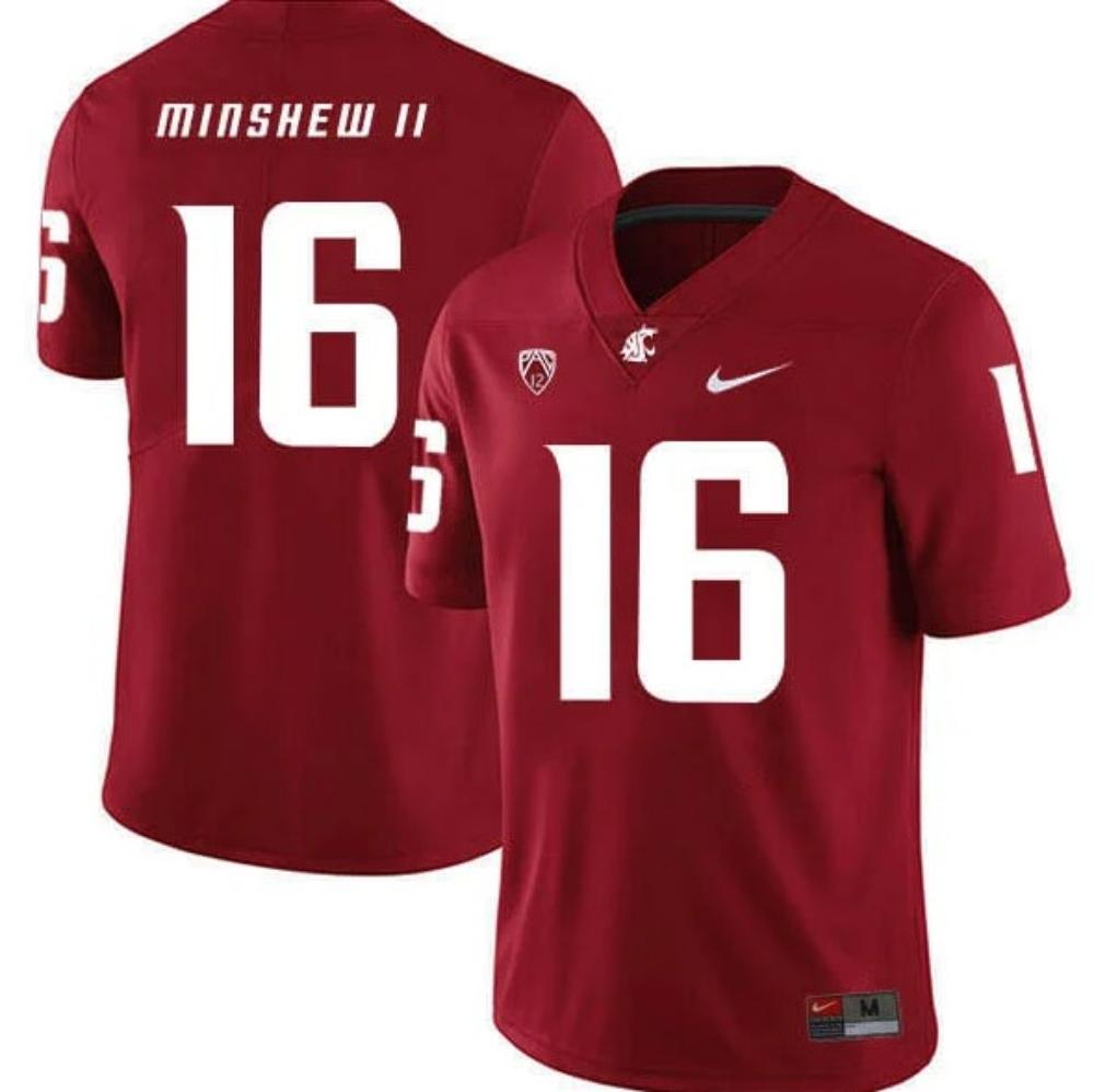 Mens Washington State 16 Minshew Ii College Football Jersey Red