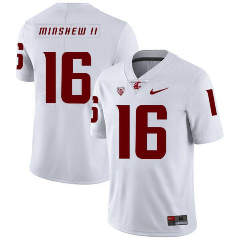 Mens Washington State Cougars 16 Gardner Minshew Ii Football Jersey White