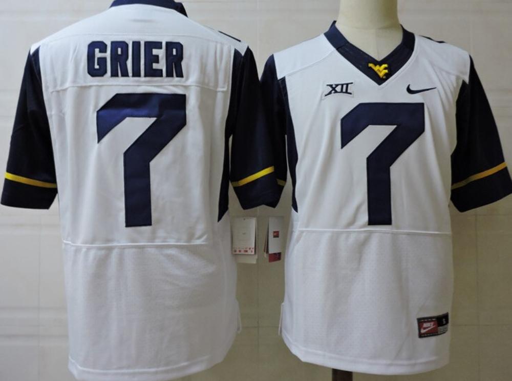 Mens West Virginia Mountaineers 7 Will Grier College Football Jersey White