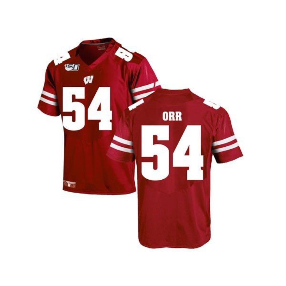 Mens Wisconsin Badgers Chris Orr 150th Anniversary College Jersey Red