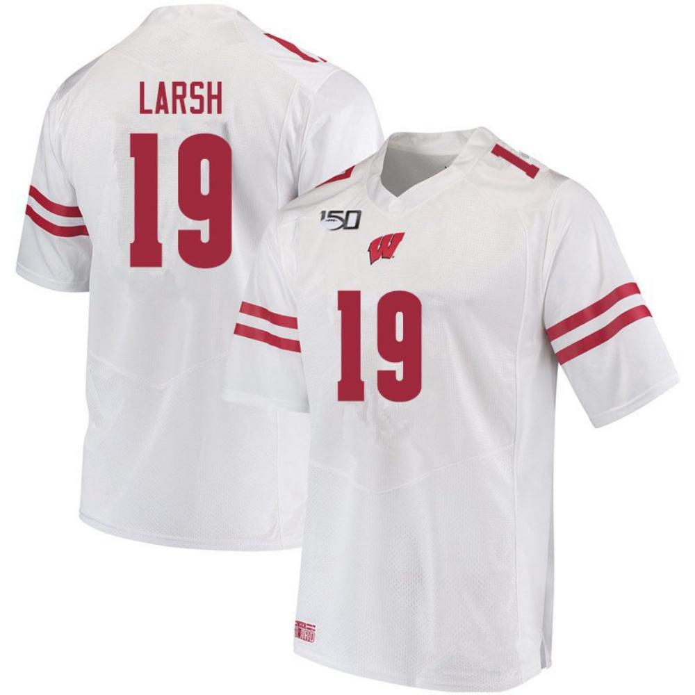 Mens Wisconsin Badgers Collin Larsh 150th Anniversary College Jersey White