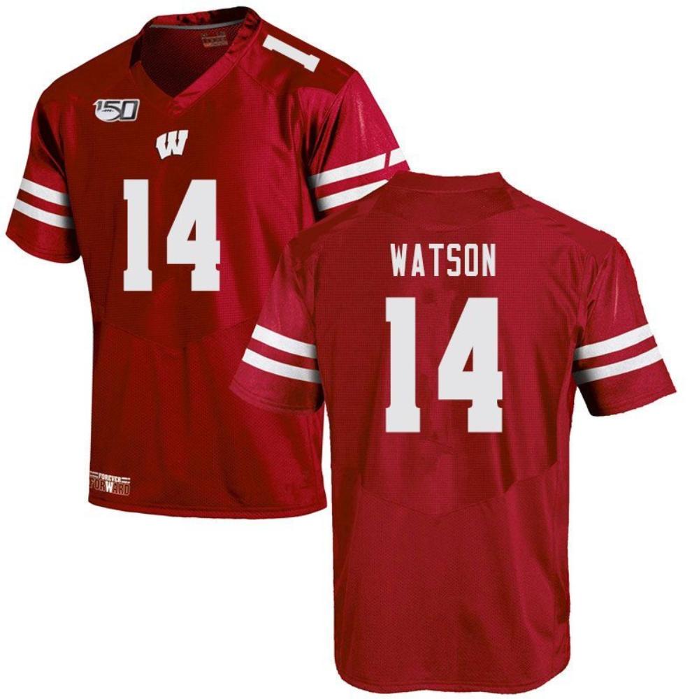 Mens Wisconsin Badgers Nakia Watson 150th Anniversary College Jersey Red