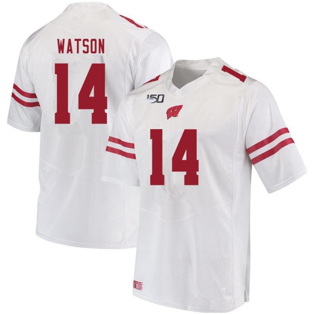 Mens Wisconsin Badgers Nakia Watson 150th Anniversary College Jersey White