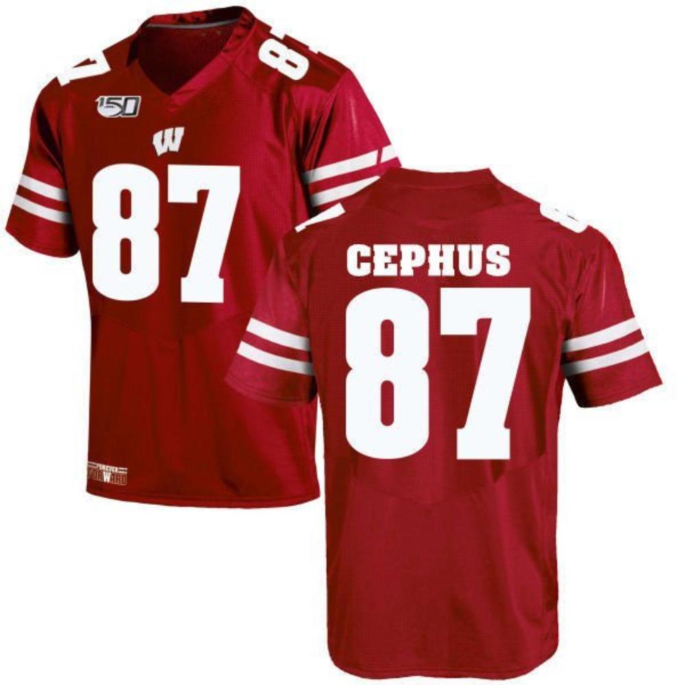 Mens Wisconsin Badgers Quintez Cephus 150th Anniversary Jersey Red