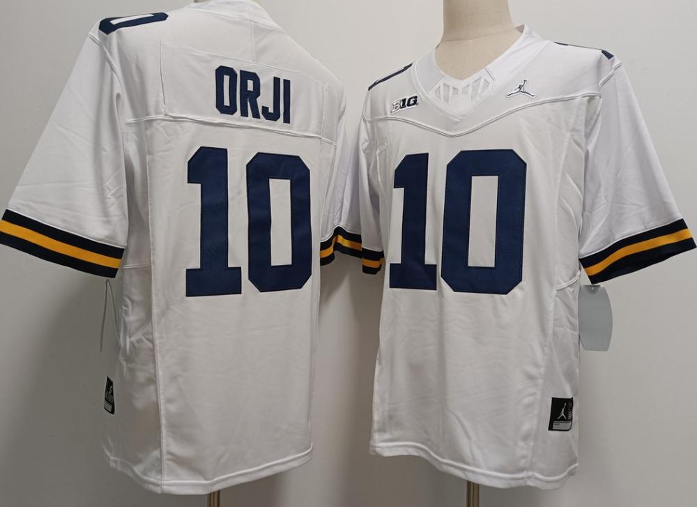 Mens Wolverines 10 Alex Orji White Jersey