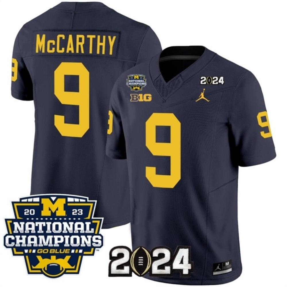 Mens Wolverines 9 Jj Mccarthy Navy 2024 Jersey