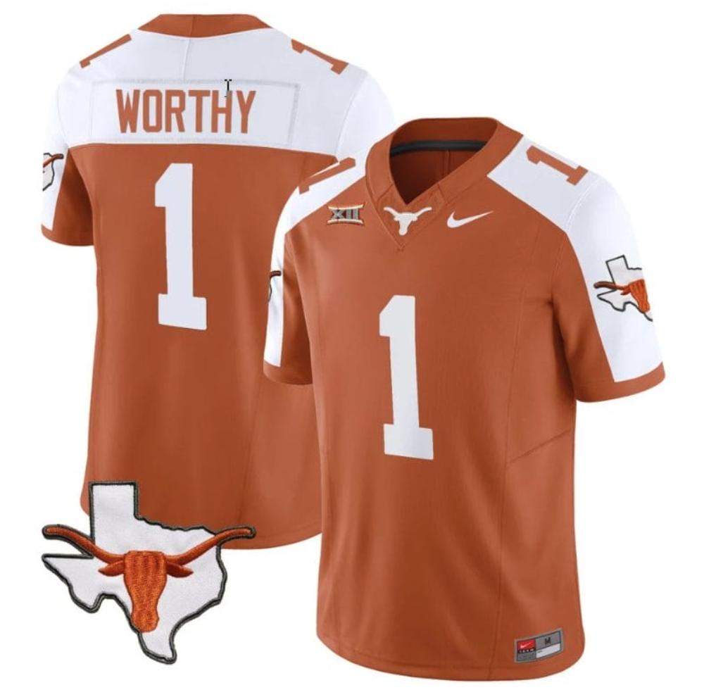 Mens Xavier Worthy Jersey 1 Texas Longhorn Vapor Limited College Alternate