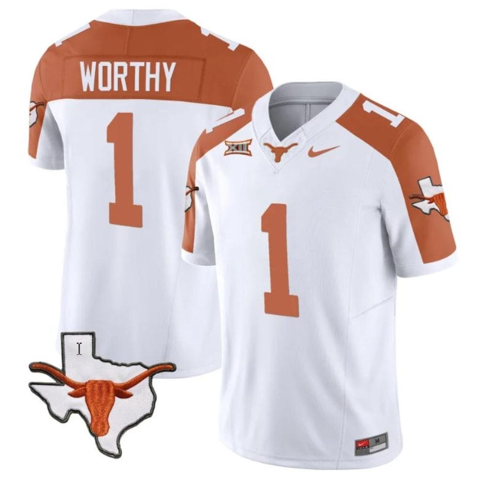 Mens Xavier Worthy Jersey 1 Texas Longhorn Vapor Limited College Inverted