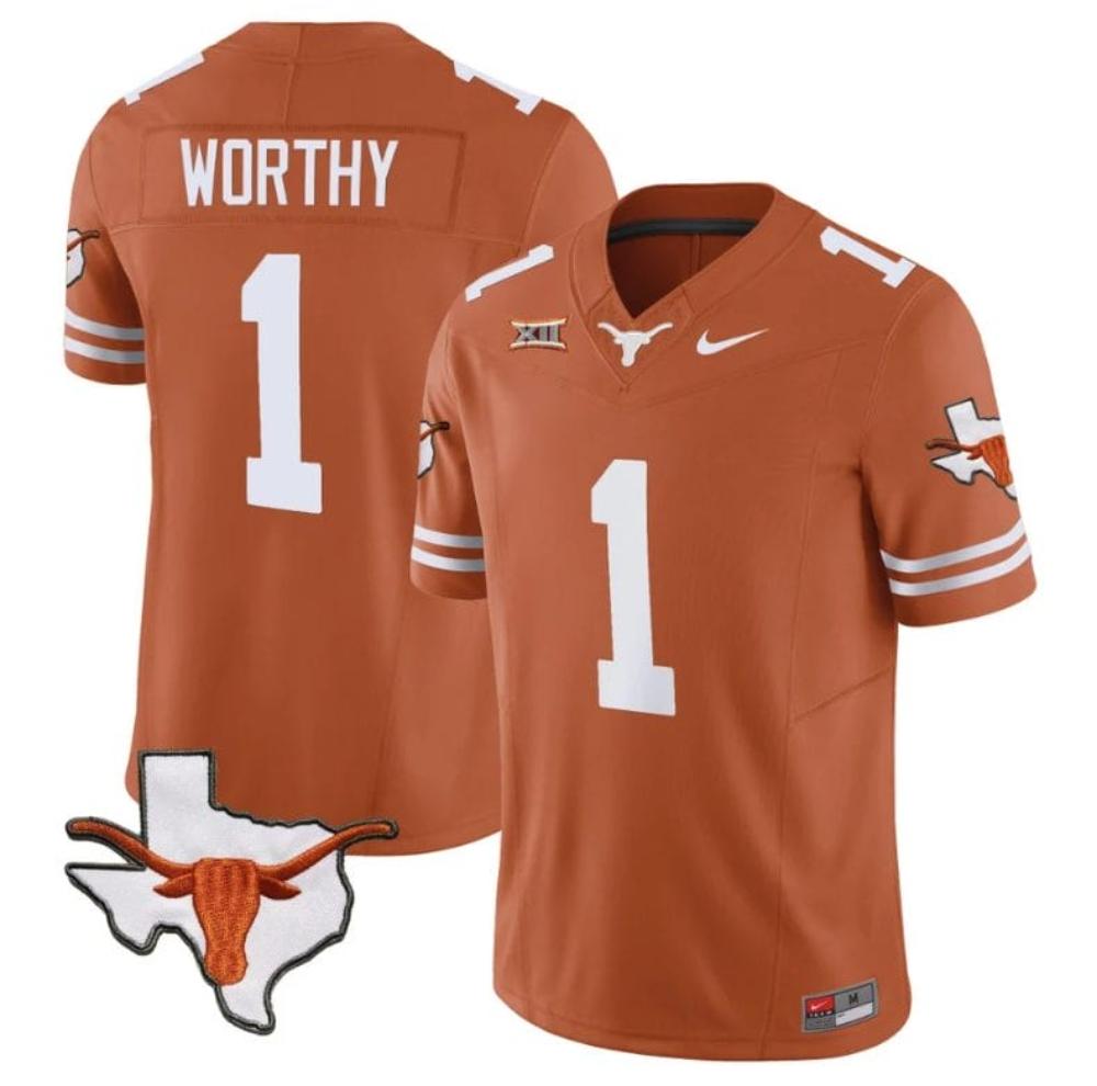 Mens Xavier Worthy Jersey 1 Texas Longhorn Vapor Limited College Texas Orange