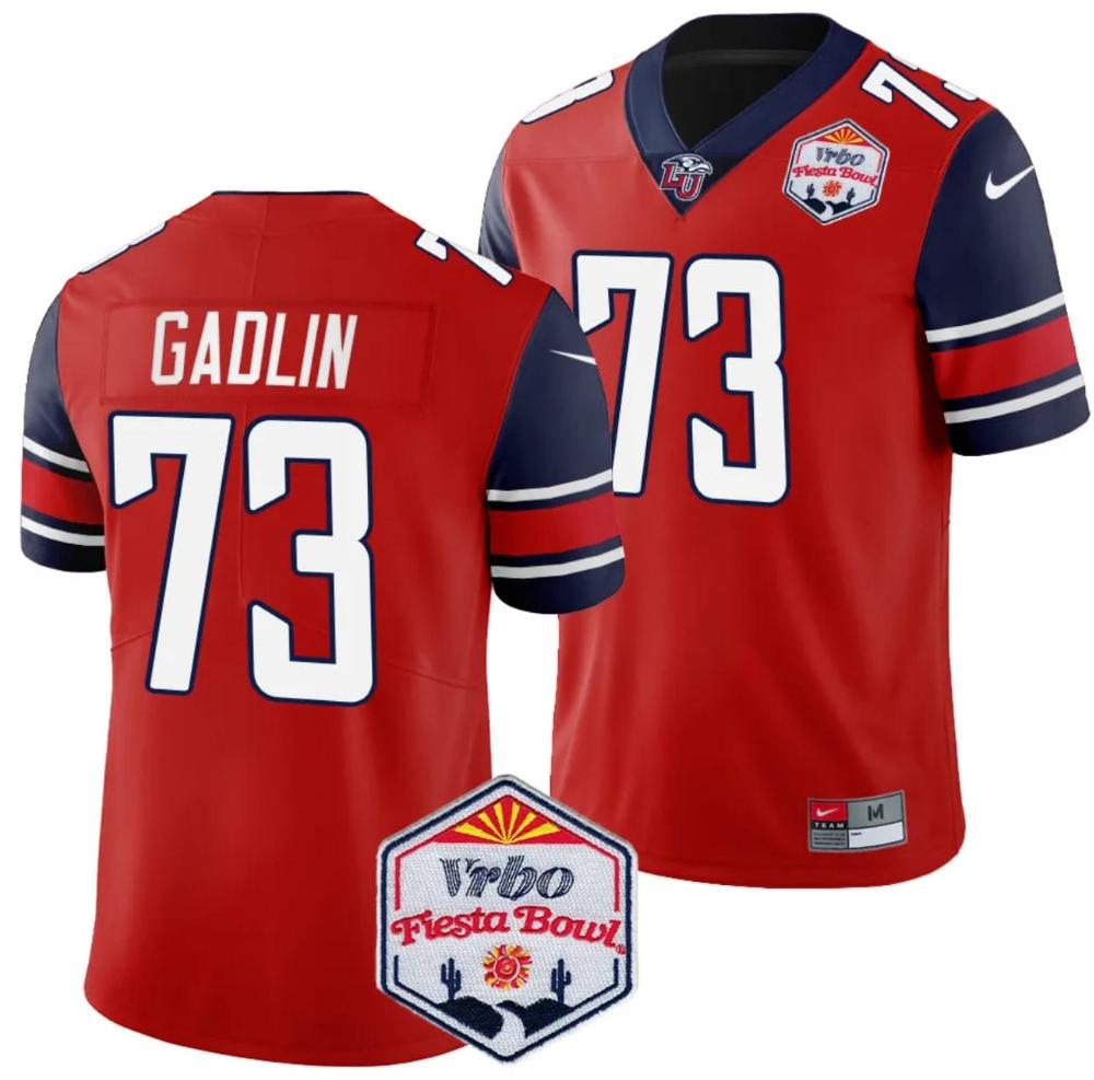 Mens Xzauvea Gadlin Jersey 73 Liberty Flames Fiesta Bowl Patch 2024 Football