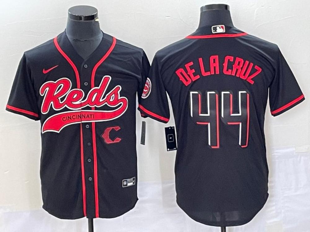 Mens Youth Reds 44 Elly De La Cruz Black 2023 Cool Baseball Jersey