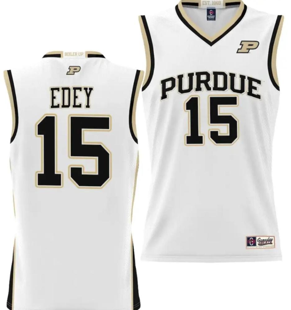Mens Zach Edey Jersey 15 Purdue Boilermakers Nil College Basketball White